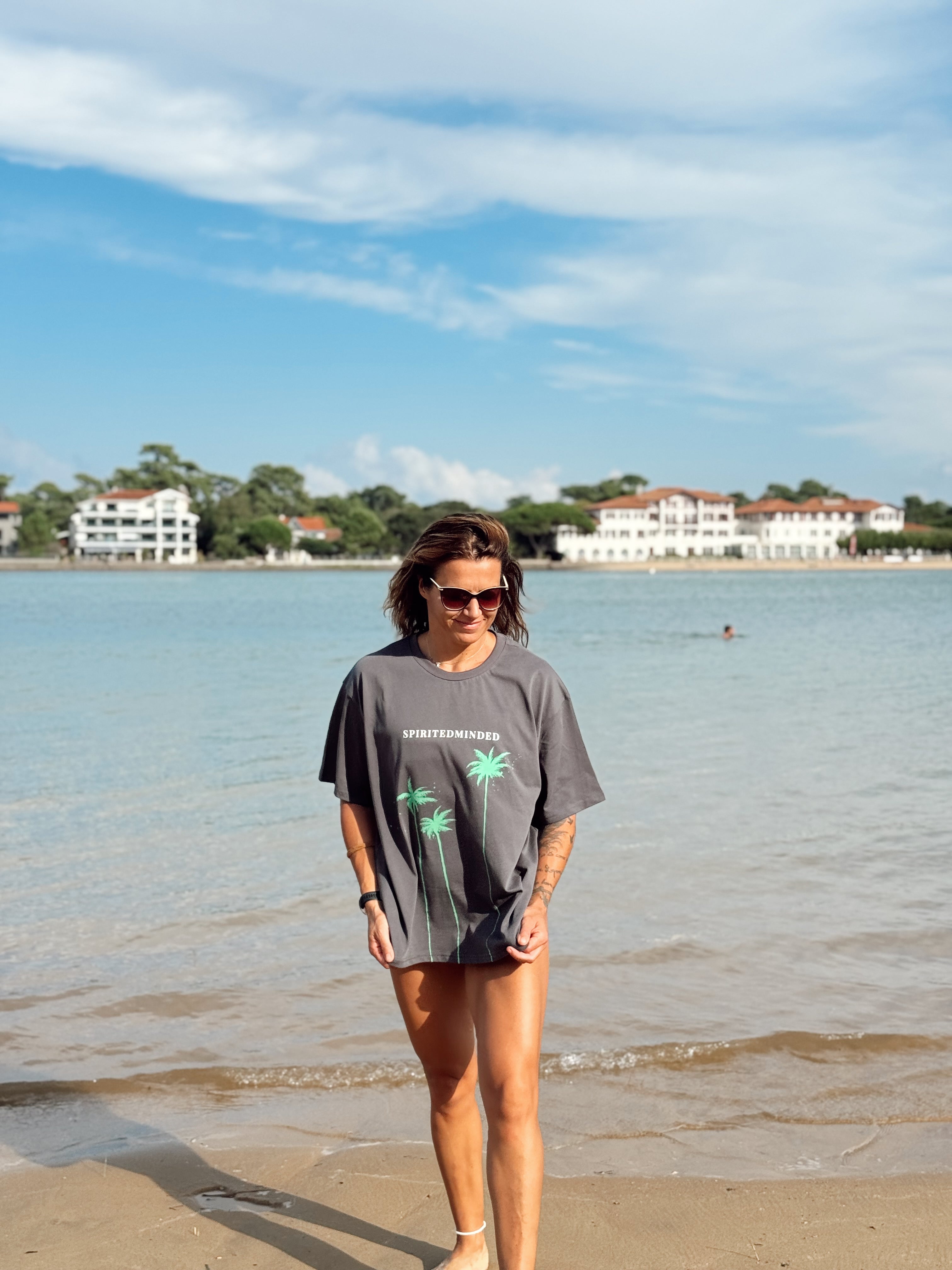 T-SHIRT BOXY "SLOW LIFE BY THE OCEAN" - UNISEXE