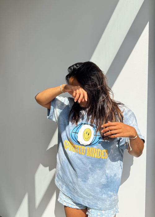 T-SHIRT OVERSIZE TIE AND DYE - BLEU
