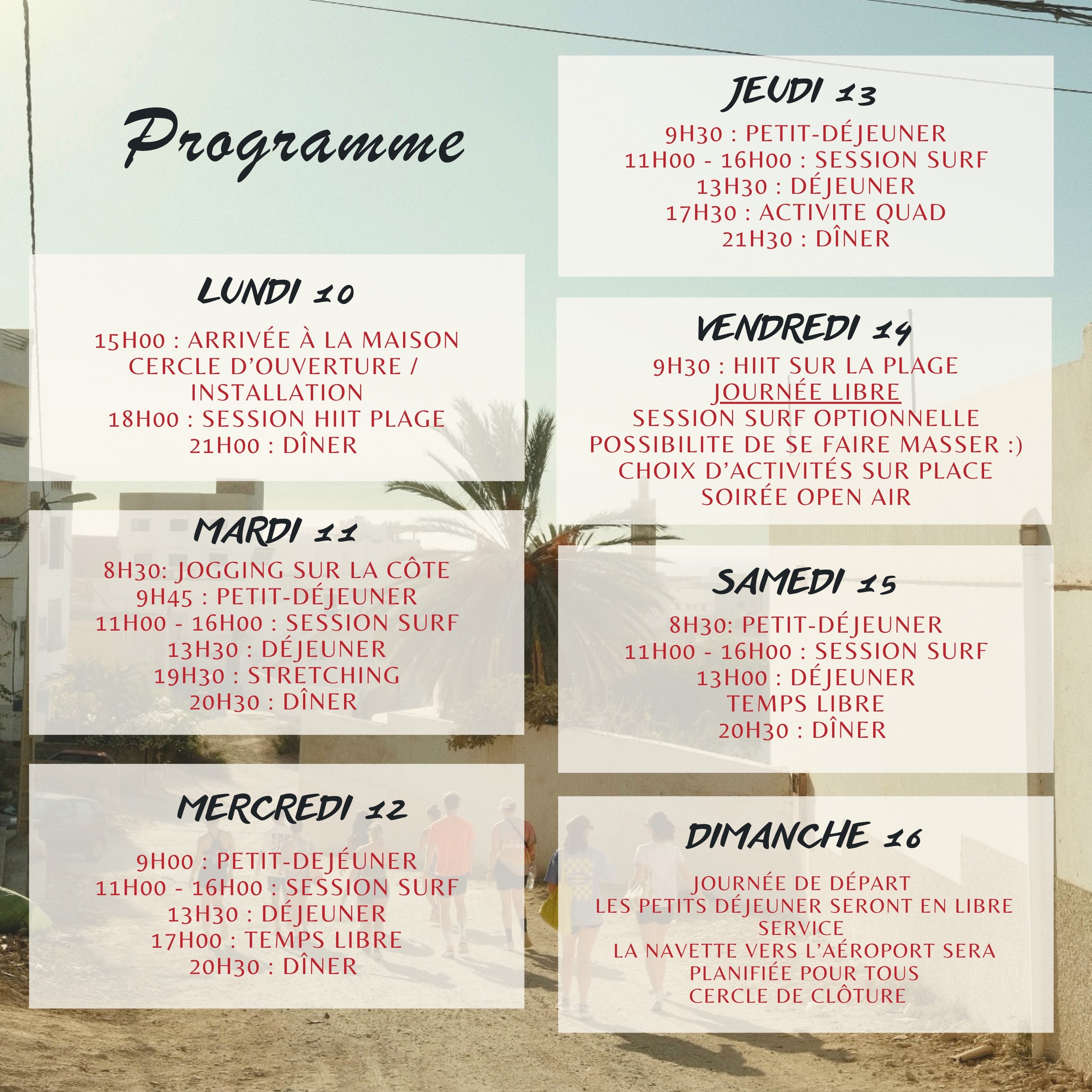 SÉJOUR SURF & FITNESS TAGHAZOUT - 10 au 16 NOVEMBRE 2025