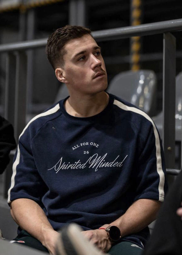 T-SHIRT OVERSIZE VARSITY UNISEXE - BLEU