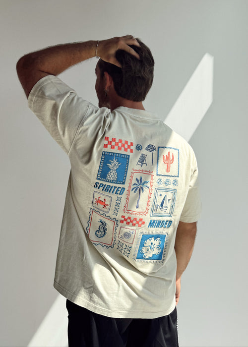 T-SHIRT BRODÉ OVERSIZE SOLSTICE - BEIGE