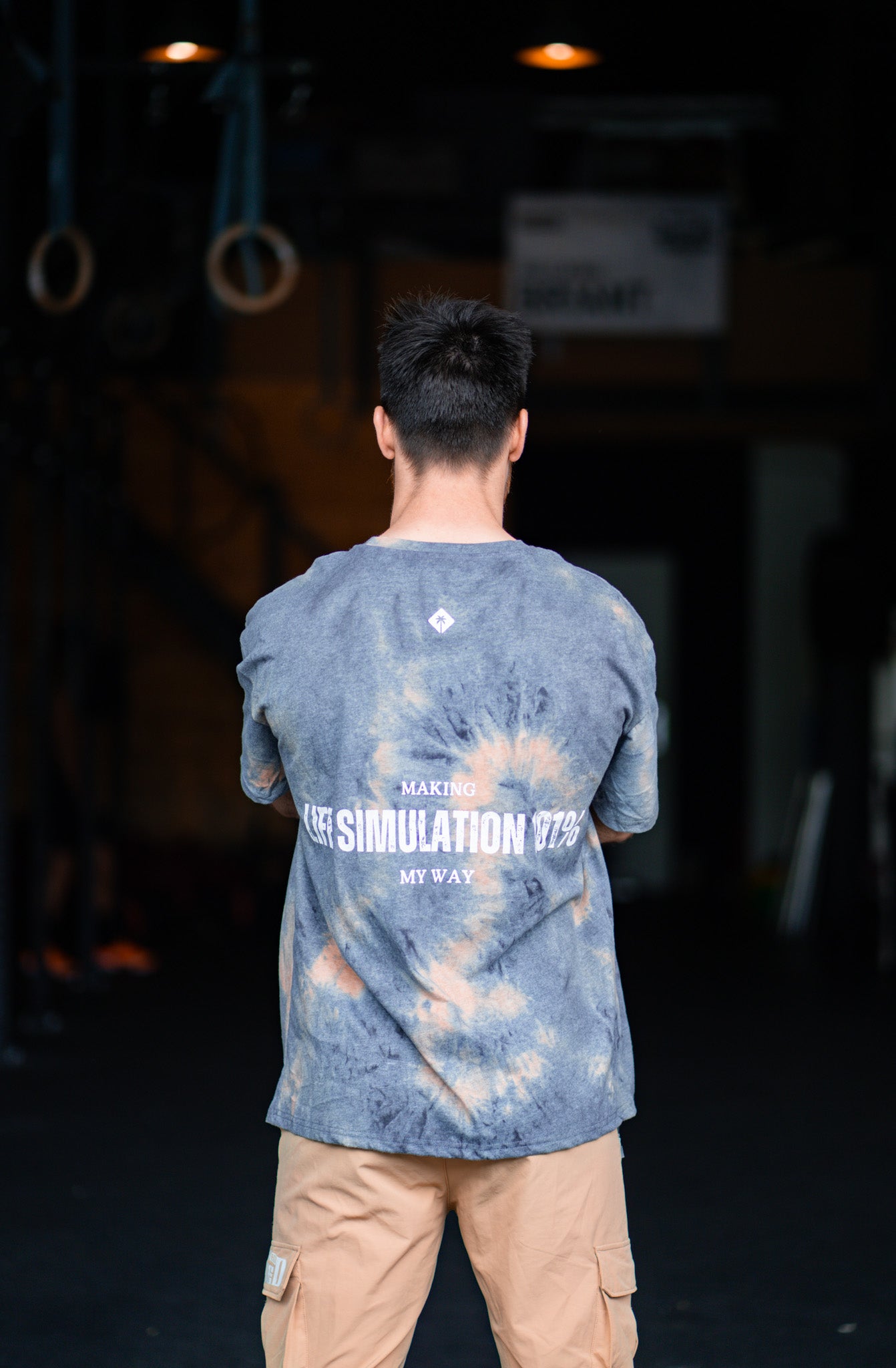 T-SHIRT OVERSIZE BANGERS UNISEXE - GRIS / ORANGE