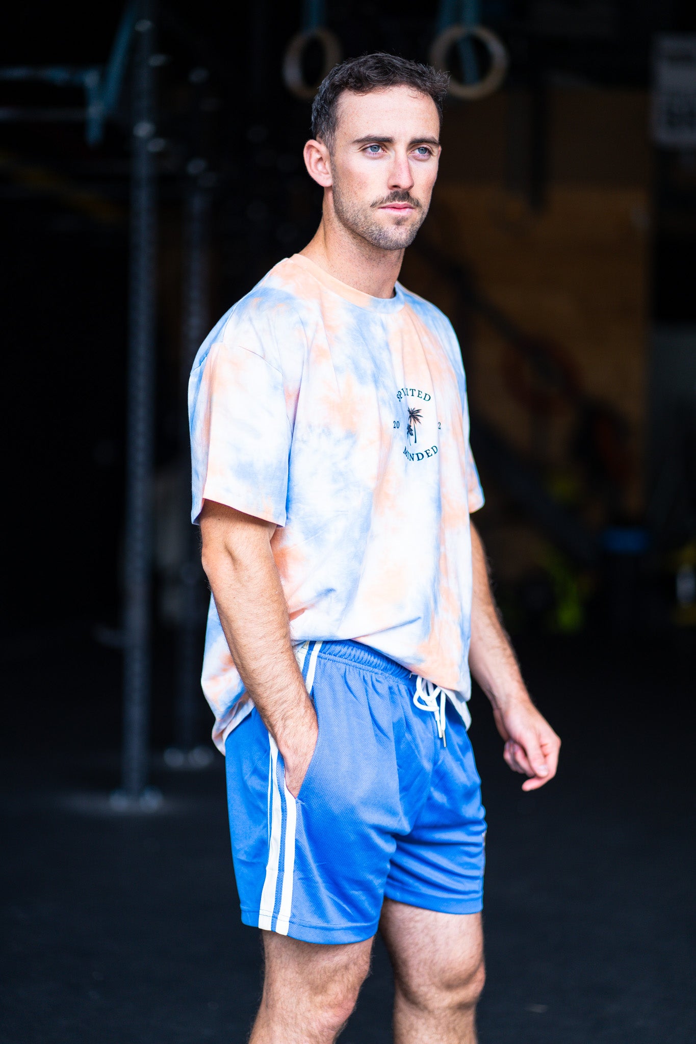 T-SHIRT OVERSIZE BANGERS UNISEXE - BLEU / ORANGE