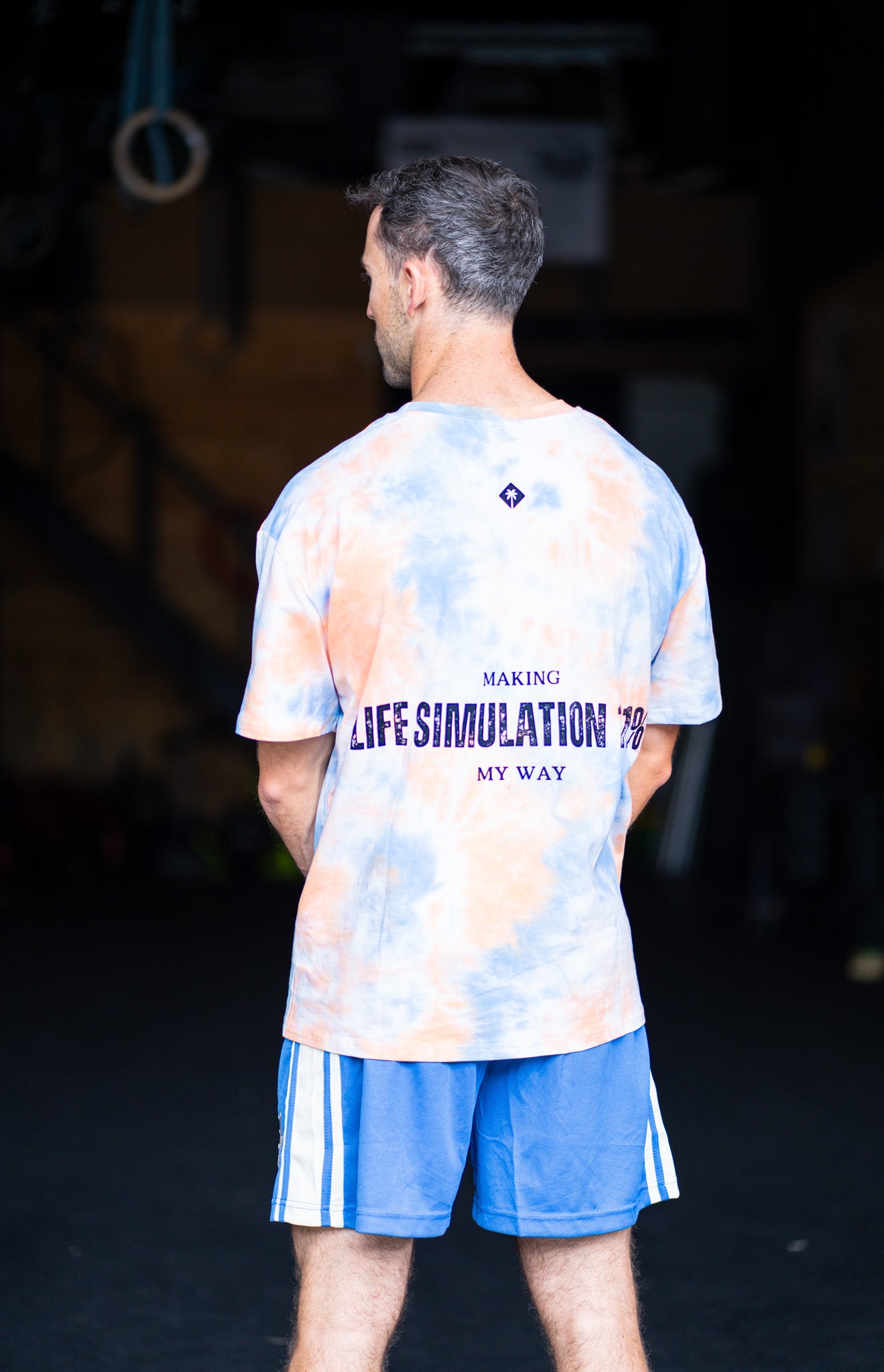 T-SHIRT OVERSIZE BANGERS UNISEXE - BLEU / ORANGE