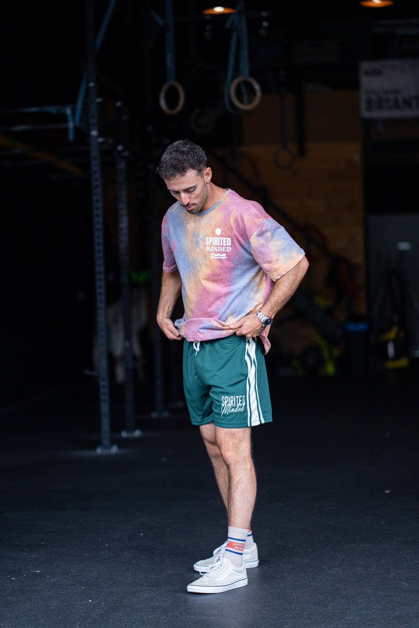 T-SHIRT OVERSIZE TIE DYE UNISEXE - ORANGE / ROSE