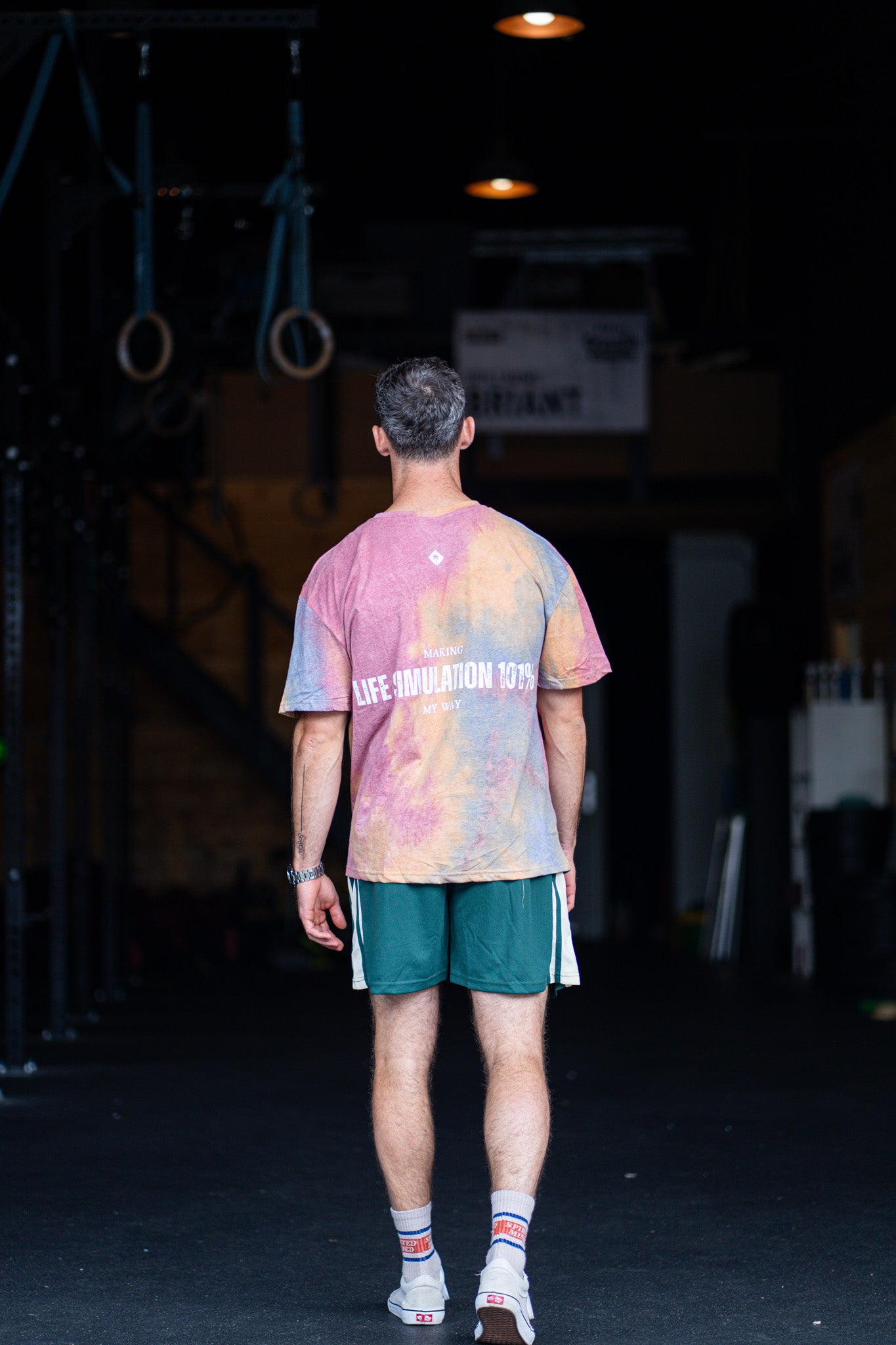 T-SHIRT OVERSIZE TIE DYE UNISEXE - ORANGE / ROSE