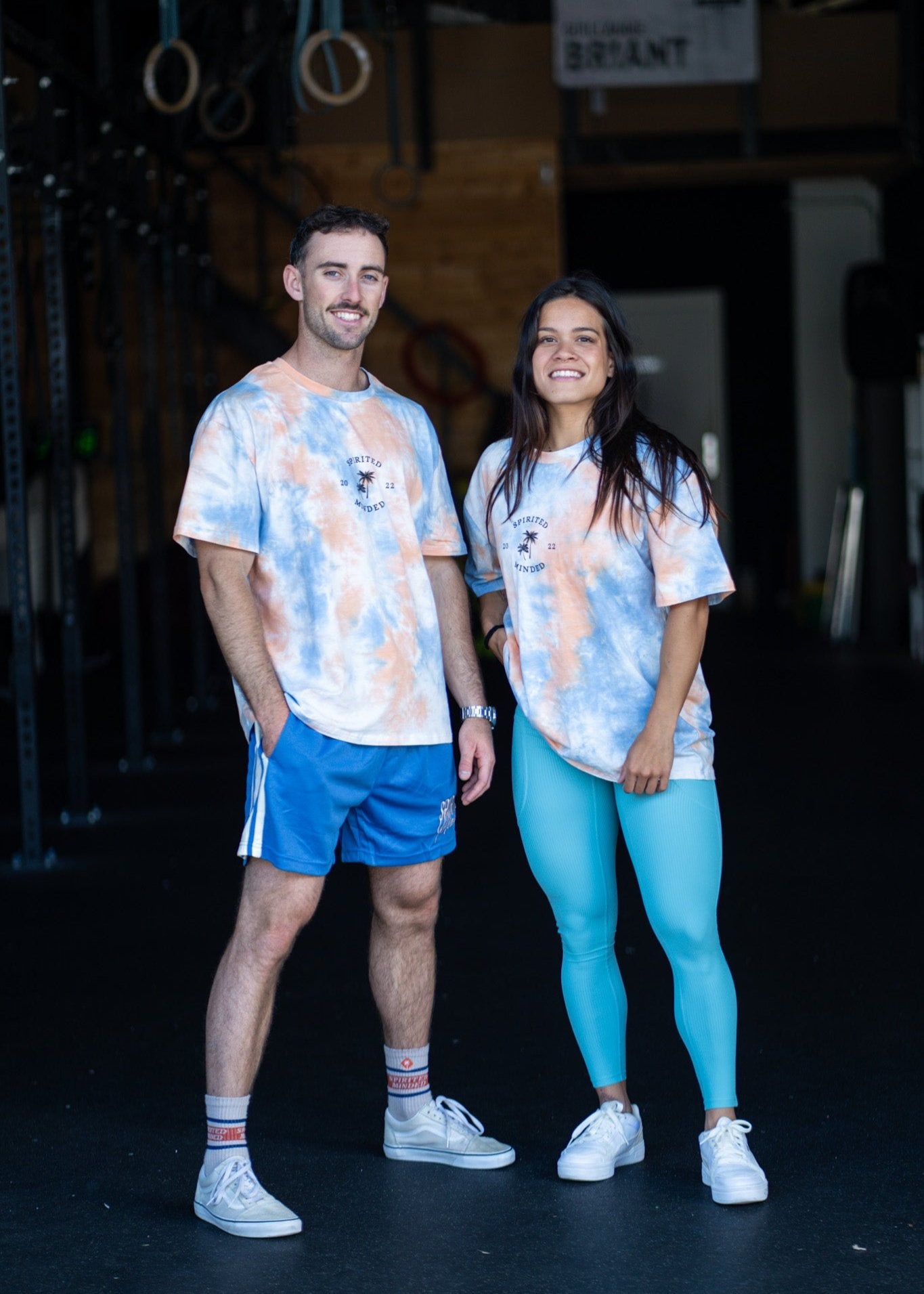 T-SHIRT OVERSIZE BANGERS UNISEXE - BLEU / ORANGE