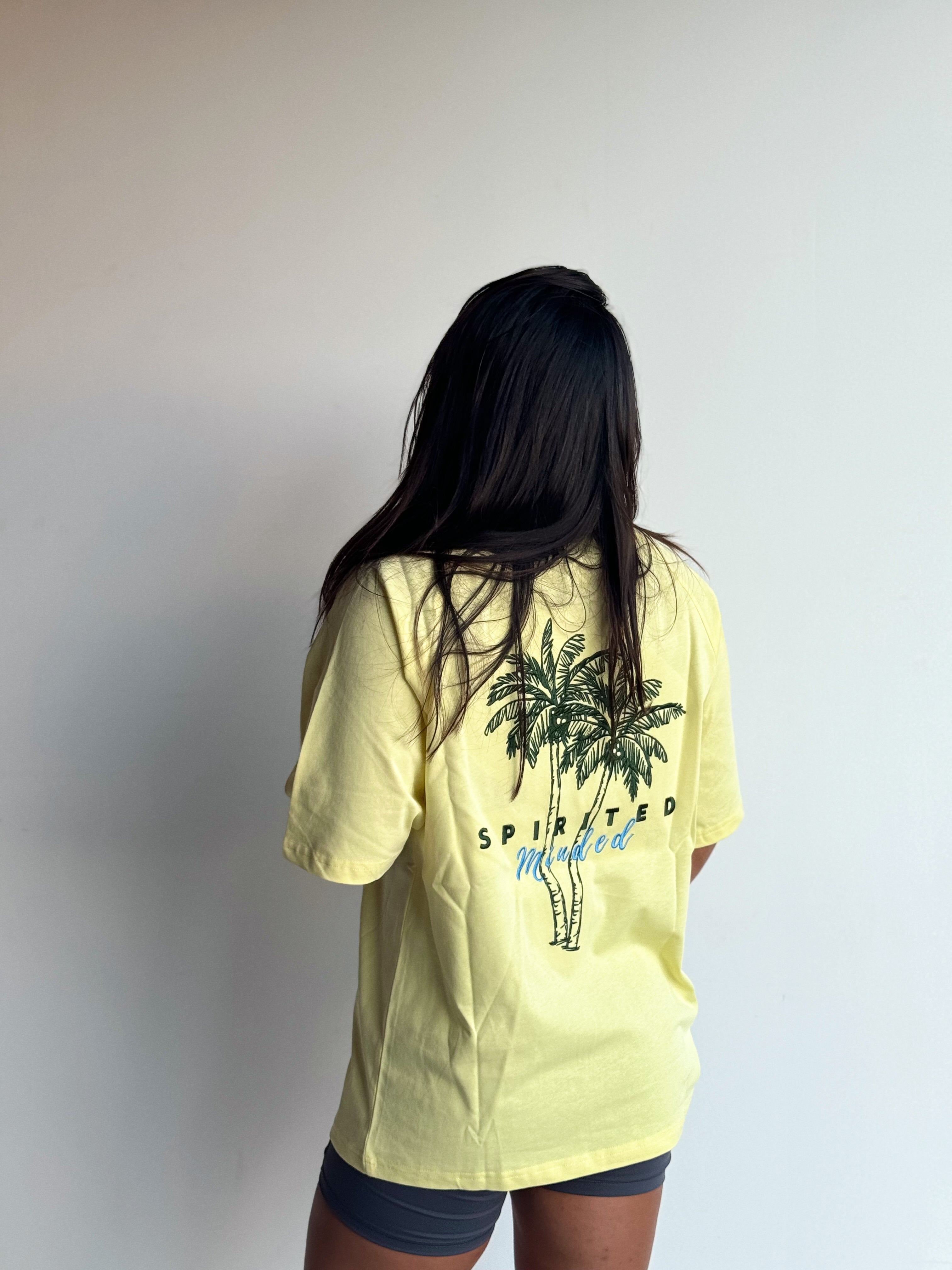 T-SHIRT BRODÉ OVERSIZE SOLSTICE FLOW - JAUNE