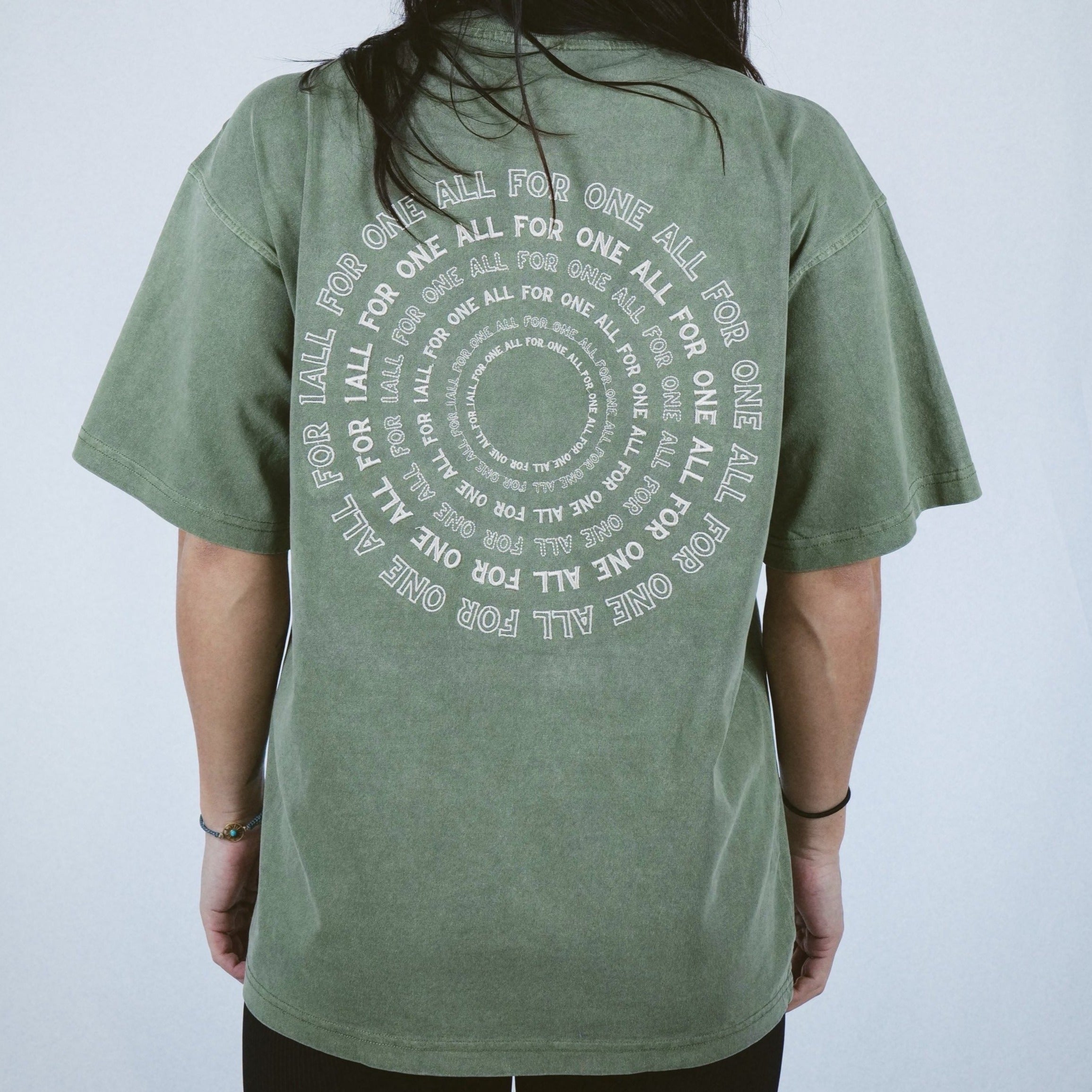 T-SHIRT UNISEXE OVERSIZE ALL FOR ONE - KAKI