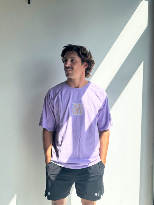T-SHIRT BRODÉ OVERSIZE SOLSTICE FLOW - VIOLET