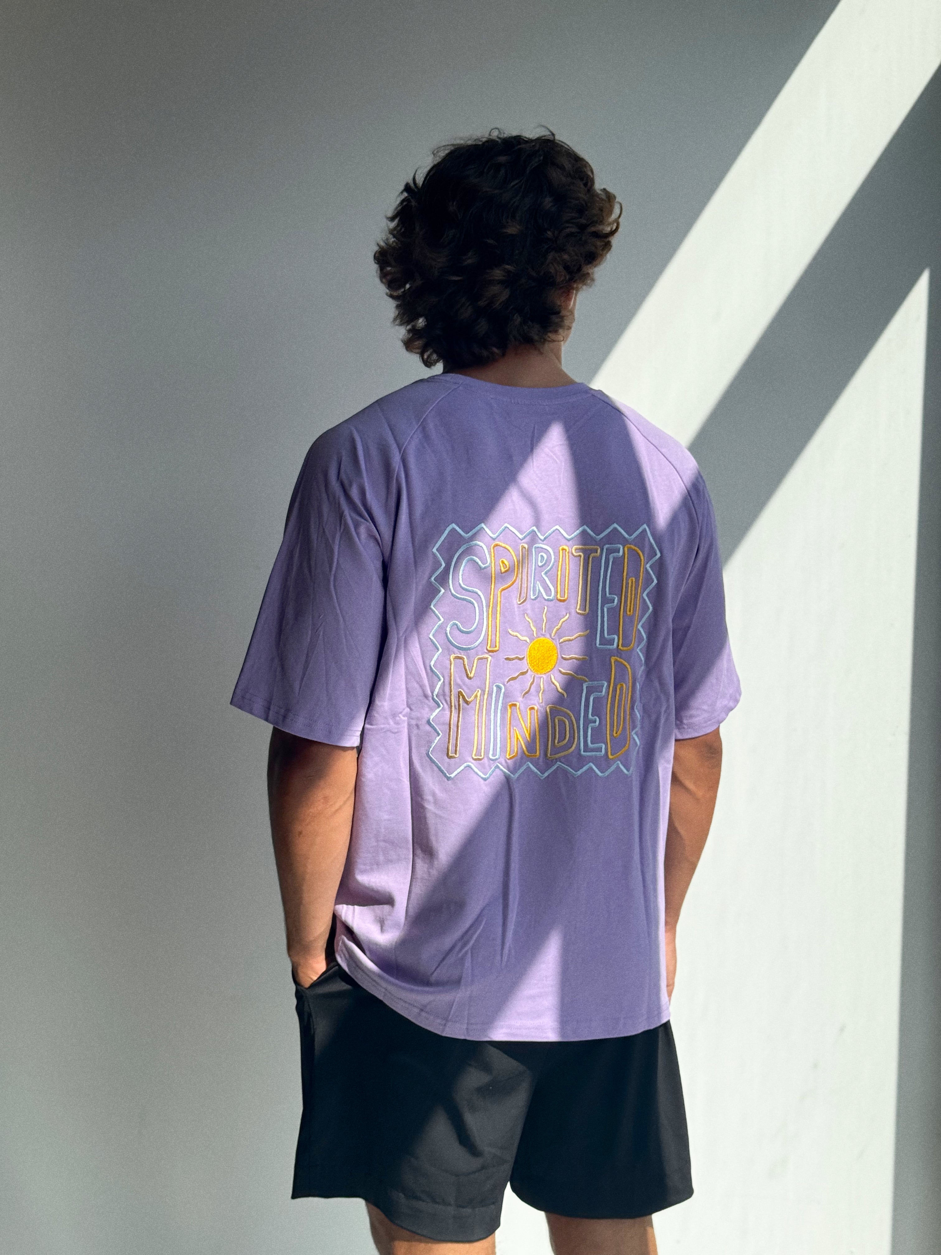 T-SHIRT BRODÉ OVERSIZE SOLSTICE FLOW - VIOLET