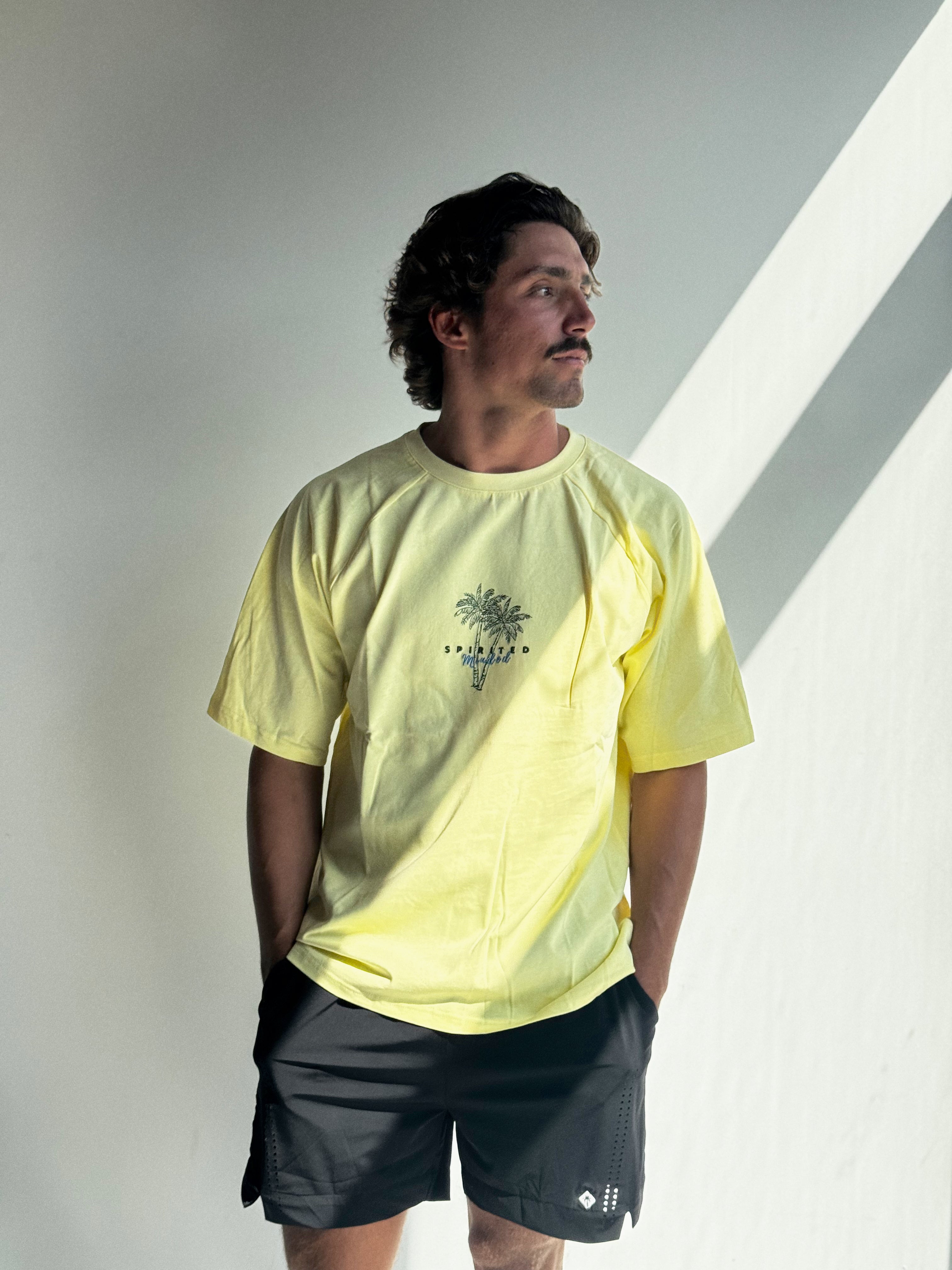 T-SHIRT BRODÉ OVERSIZE SOLSTICE FLOW - JAUNE