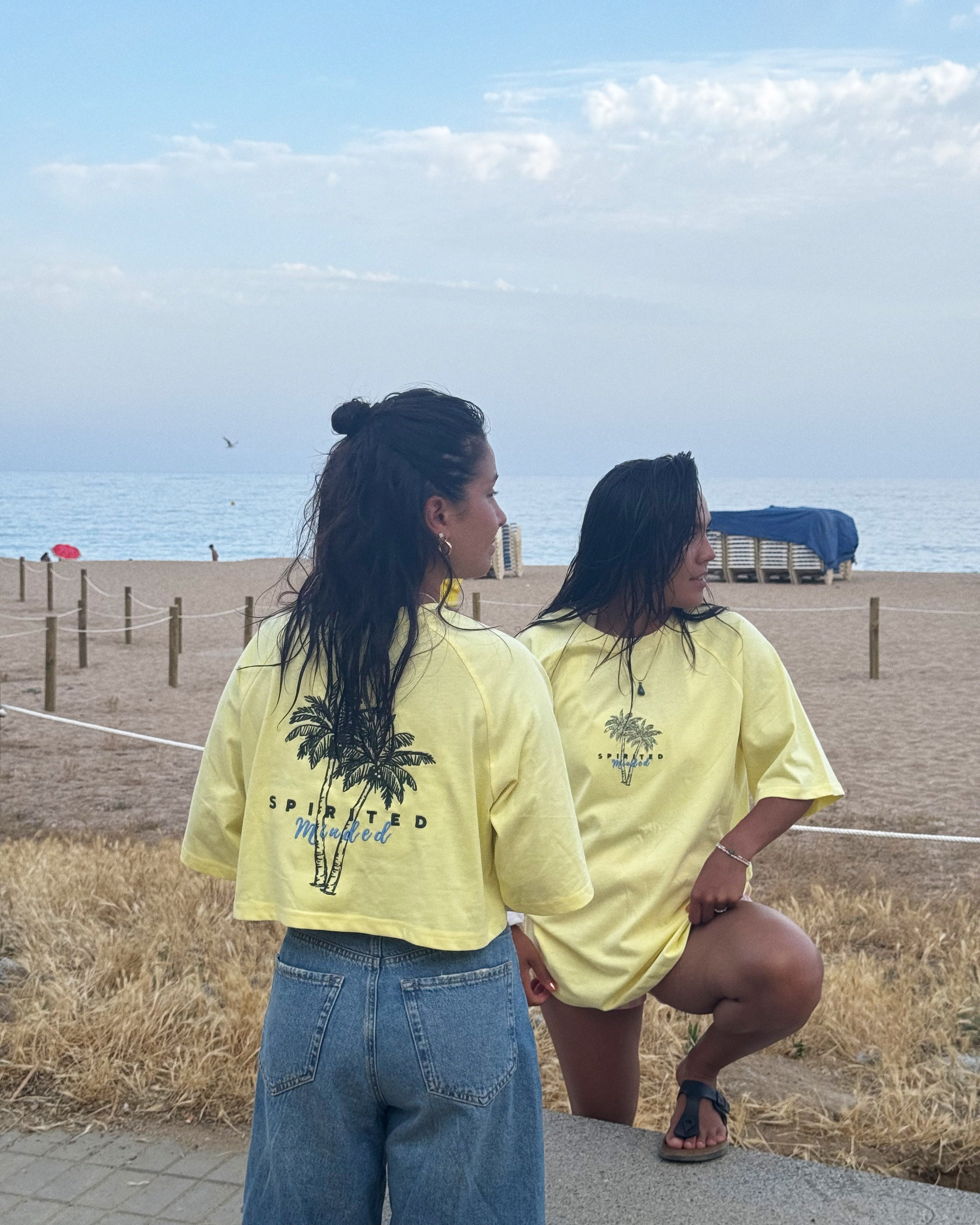 T-SHIRT BRODÉ OVERSIZE SOLSTICE FLOW - JAUNE