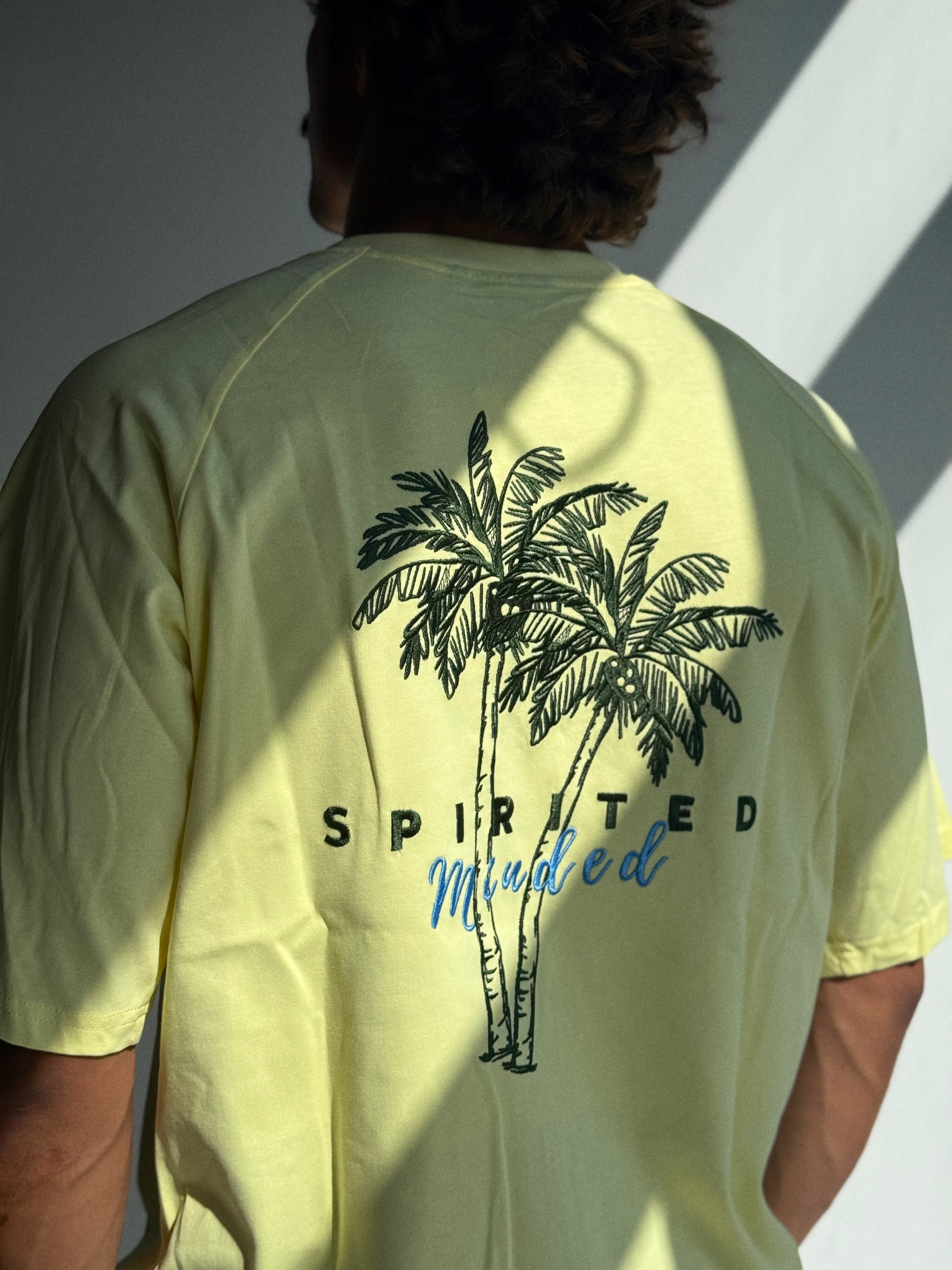 T-SHIRT BRODÉ OVERSIZE SOLSTICE FLOW - JAUNE