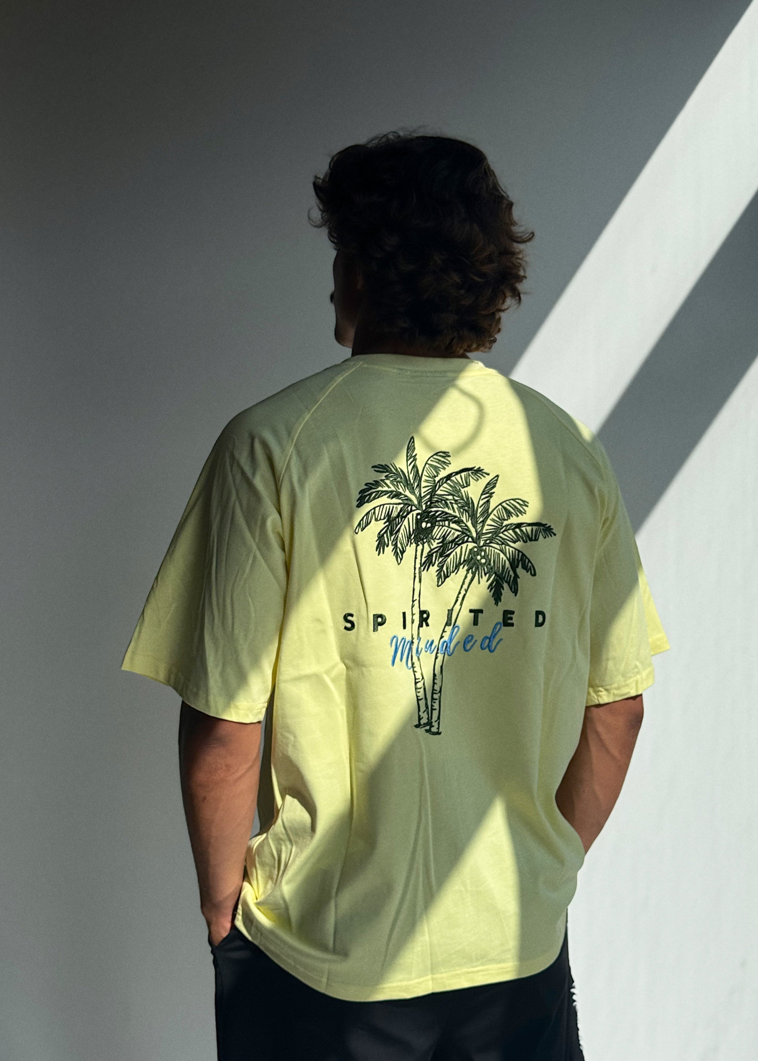 T-SHIRT BRODÉ OVERSIZE SOLSTICE FLOW - JAUNE