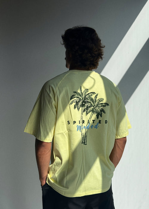 T-SHIRT BRODÉ OVERSIZE SOLSTICE FLOW - JAUNE