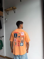T-SHIRT BRODÉ OVERSIZE AFTERGLOW - CORAIL