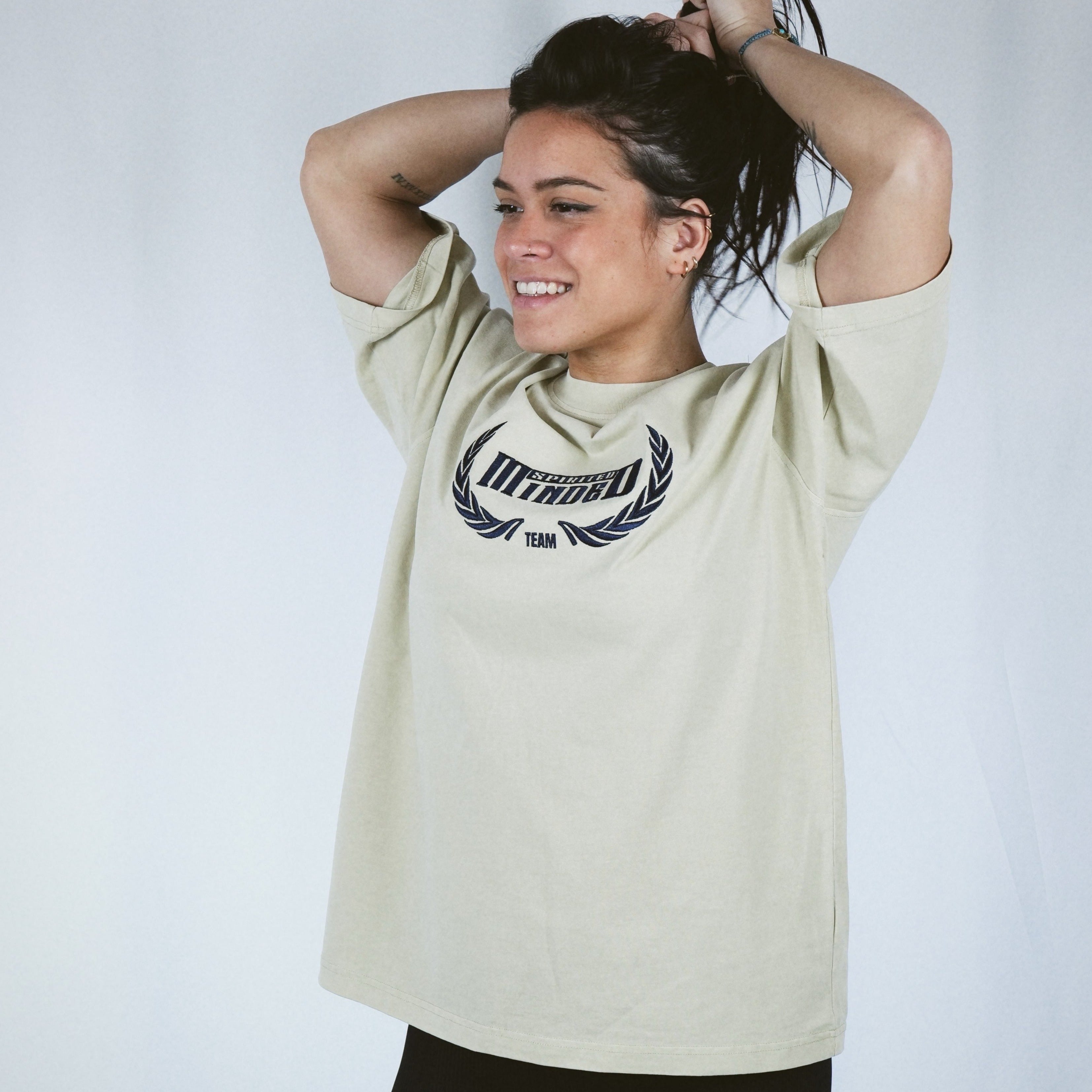 T-SHIRT UNISEXE OVERSIZE ALL FOR ONE - BEIGE