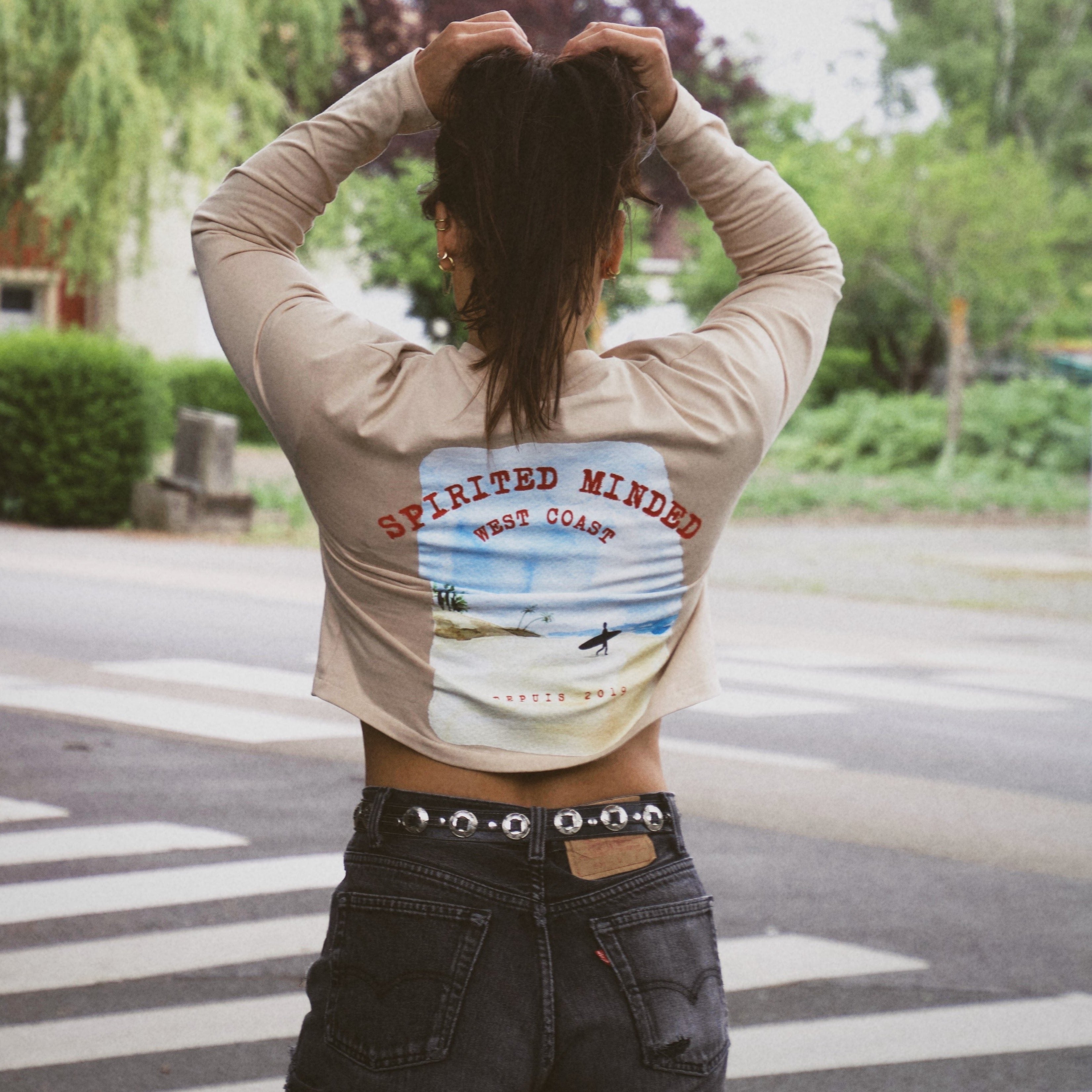 CROP TOP WESTCOAST- T-SHIRT MANCHES LONGUES