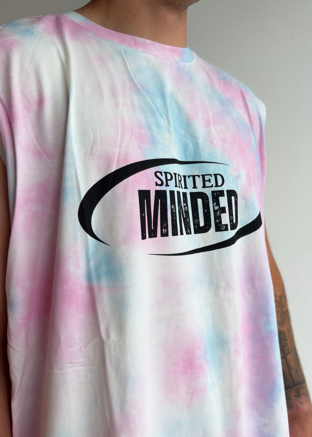 TANK OVERSIZE BANGERS - ROSE / BLEU