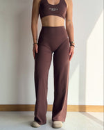 PANTALON COUPE DROITE - MARRON