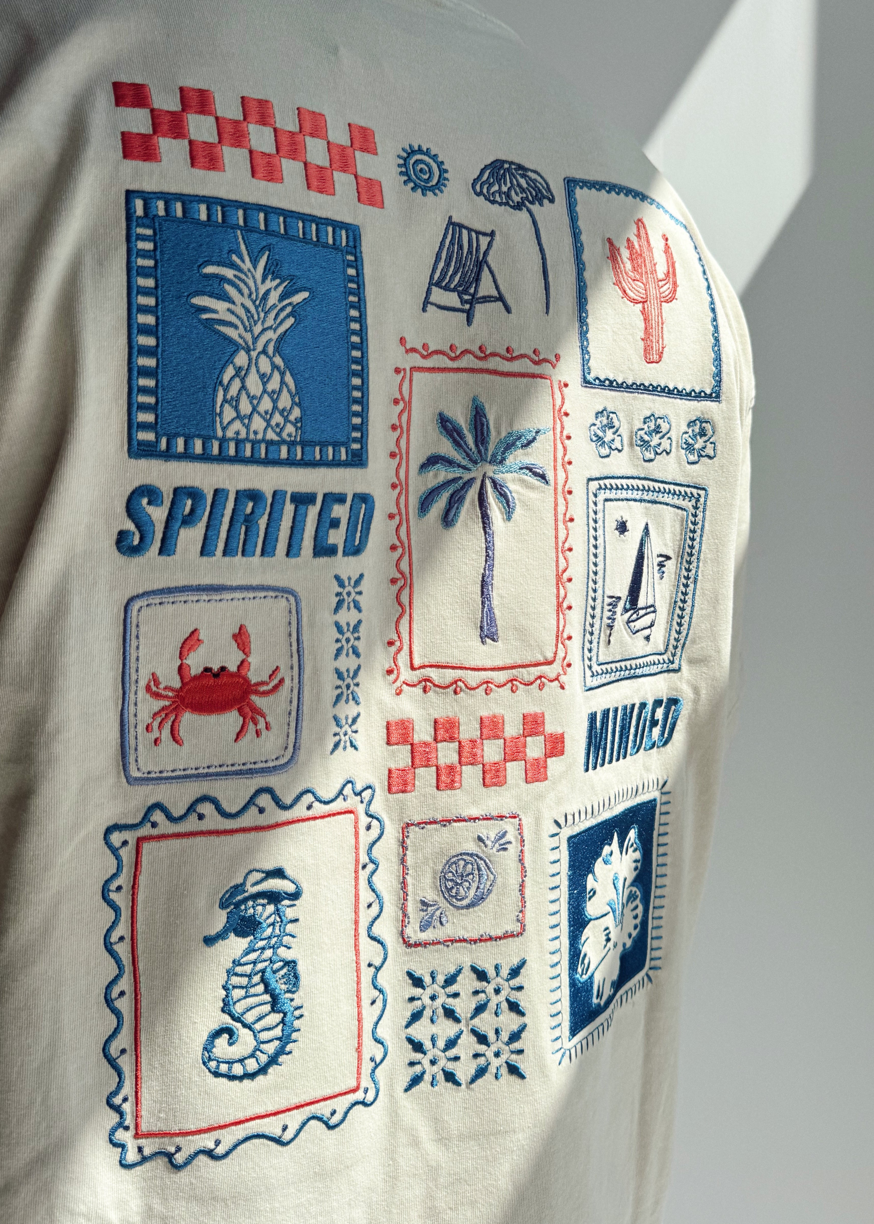 T-SHIRT BRODÉ OVERSIZE SOLSTICE - BEIGE