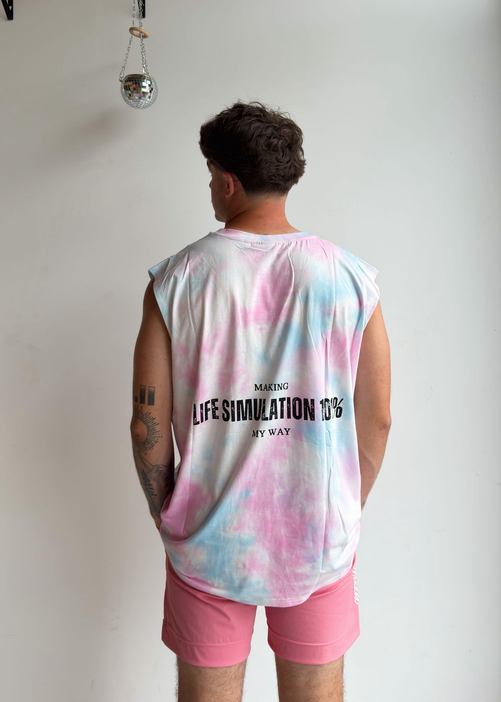 TANK OVERSIZE BANGERS - ROSE / BLEU