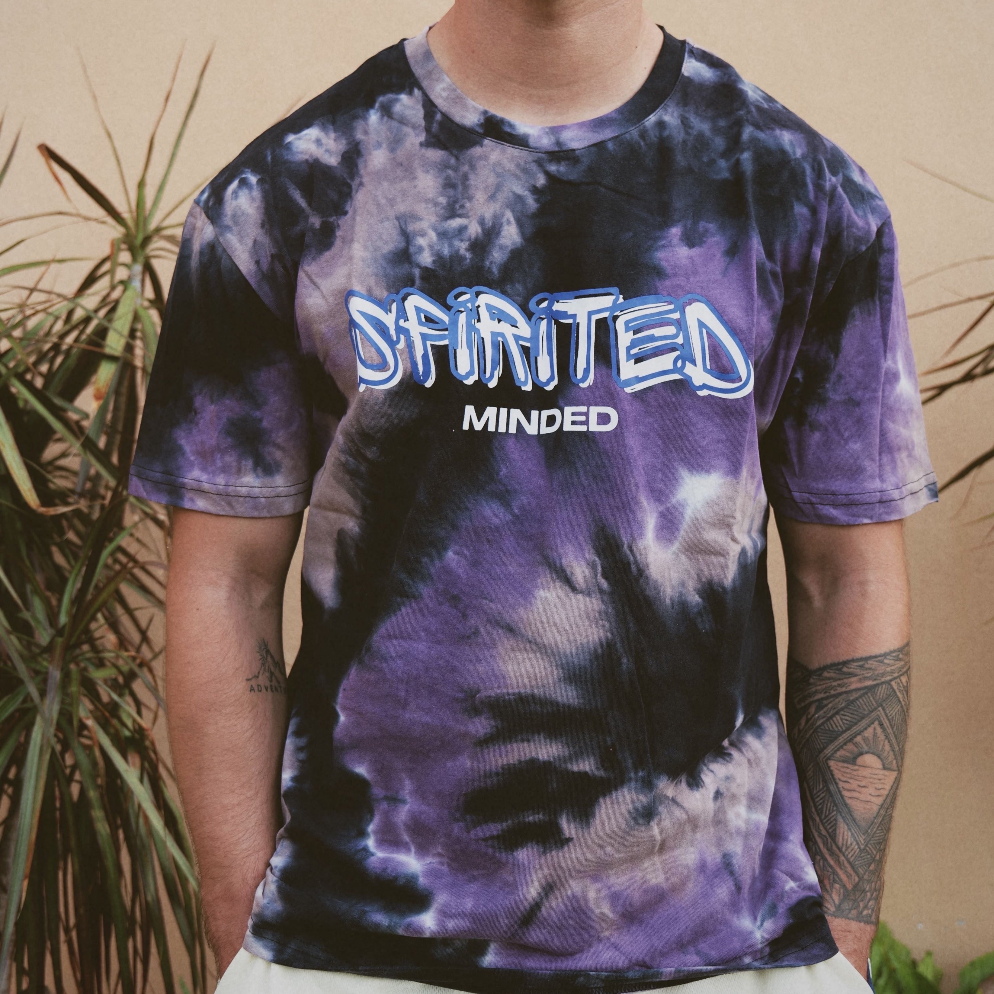 T-SHIRT OVERSIZE TIE AND DYE - GRIS/VIOLET