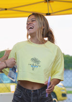 CROP TOP BRODÉ OVERSIZE SOLSTICE FLOW - JAUNE