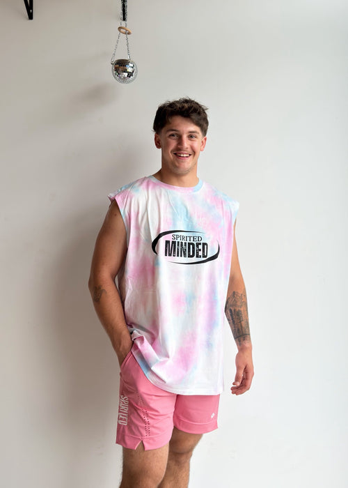 TANK OVERSIZE BANGERS - ROSE / BLEU
