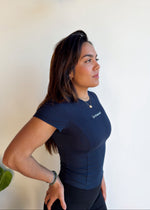 TOP MANCHES COURTES "ESSENTIEL" - BLEU NUIT