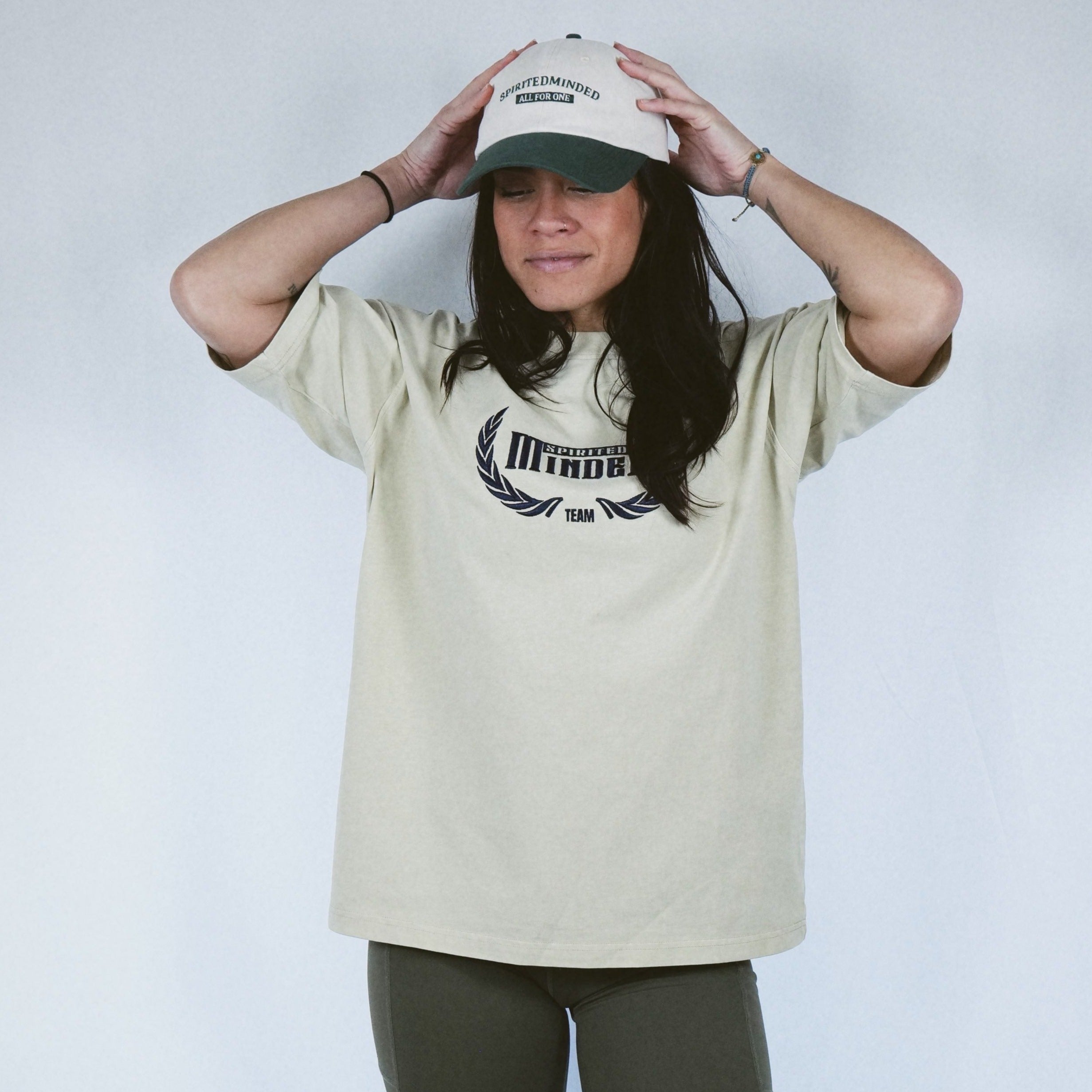 T-SHIRT UNISEXE OVERSIZE ALL FOR ONE - BEIGE