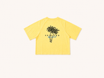 CROP TOP BRODÉ OVERSIZE SOLSTICE FLOW - JAUNE
