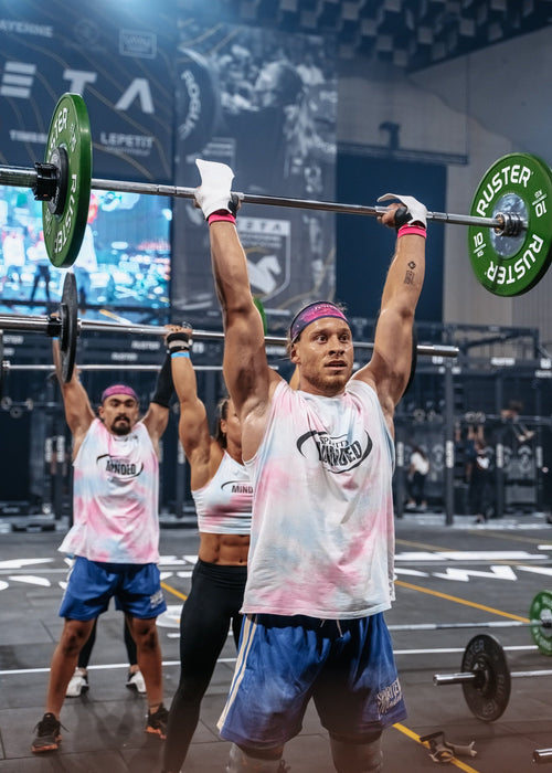 TANK OVERSIZE BANGERS - ROSE / BLEU