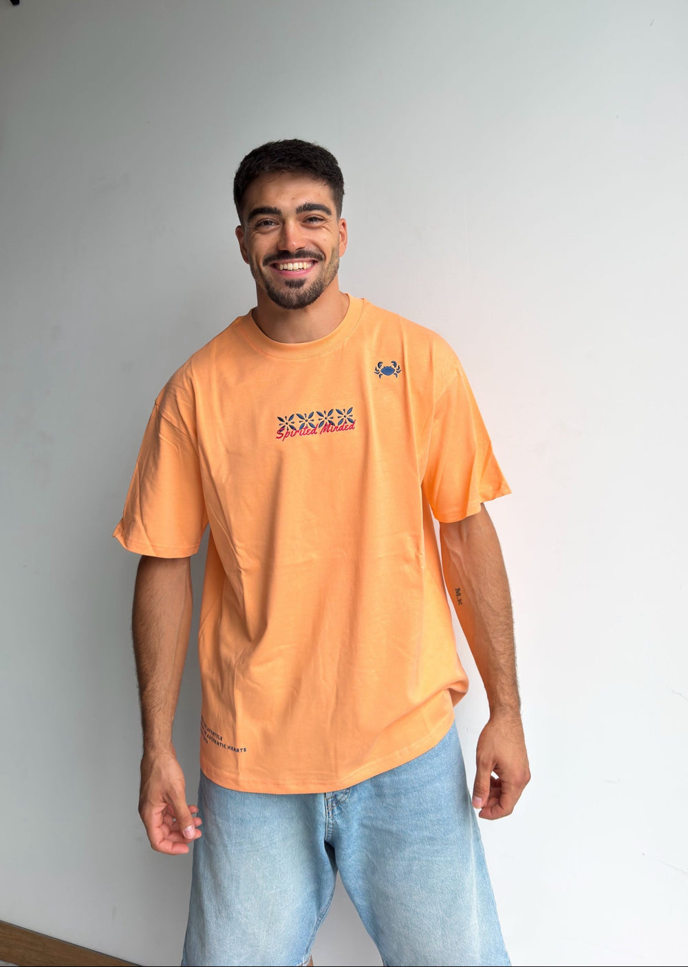 T-SHIRT BRODÉ OVERSIZE AFTERGLOW - CORAIL