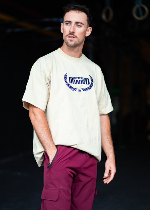 T-SHIRT UNISEXE OVERSIZE ALL FOR ONE - BEIGE