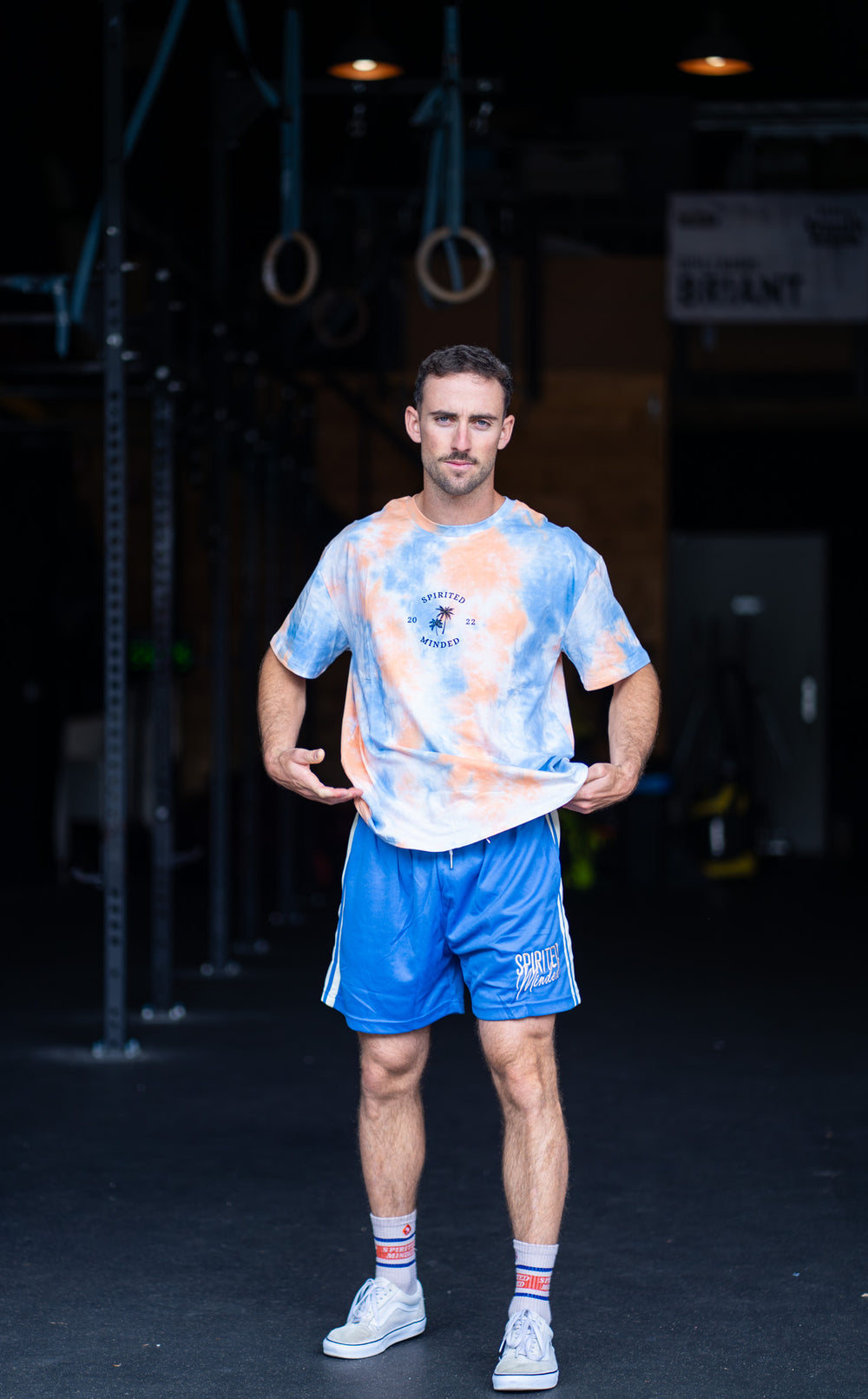 T-SHIRT OVERSIZE BANGERS UNISEXE - BLEU / ORANGE