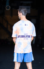 T-SHIRT OVERSIZE BANGERS UNISEXE - BLEU / ORANGE