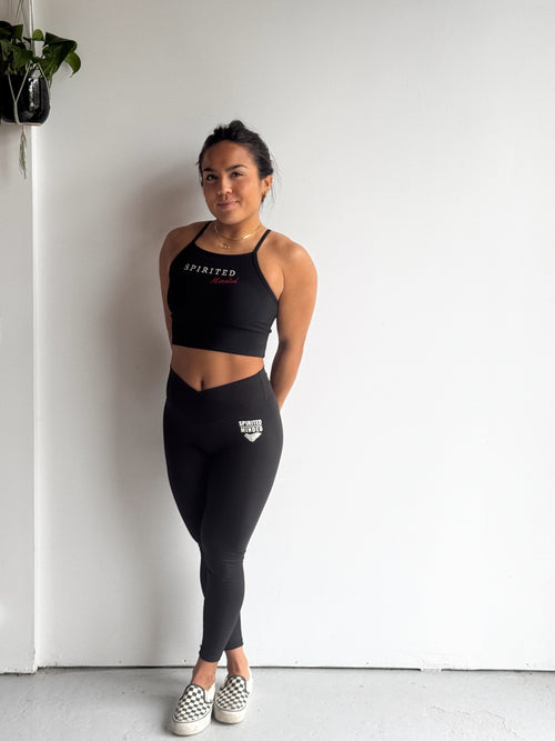 LEGGING FROSTED CROSSED - NOIR