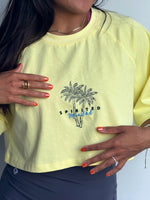 CROP TOP BRODÉ OVERSIZE SOLSTICE FLOW - JAUNE