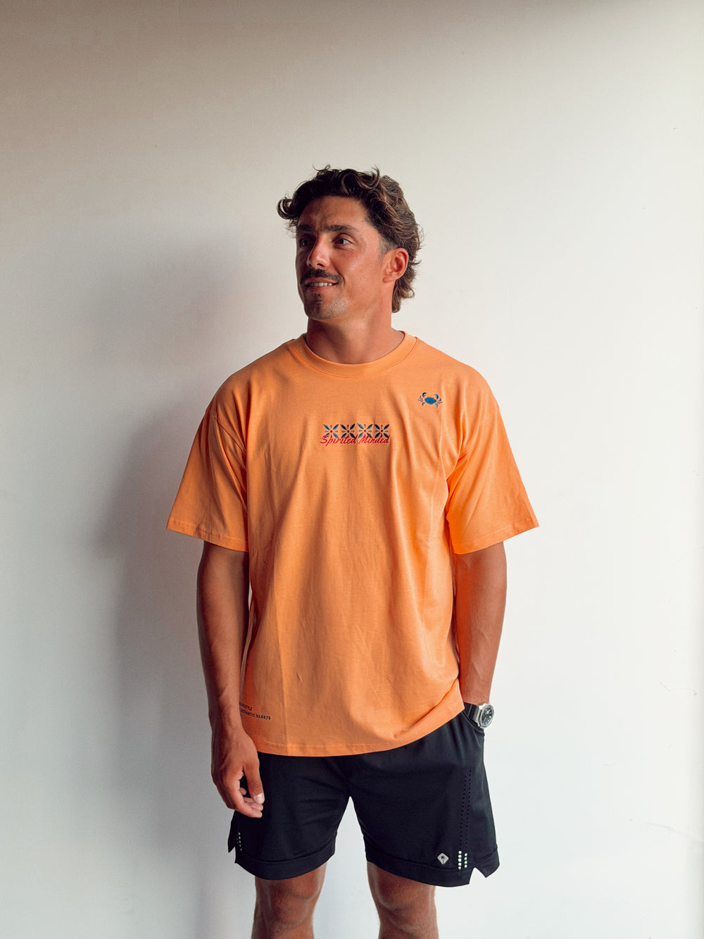 T-SHIRT BRODÉ OVERSIZE AFTERGLOW - CORAIL