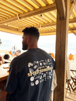 T-SHIRT BRODÉ OVERSIZE SOLSTICE FLOW - BLEU