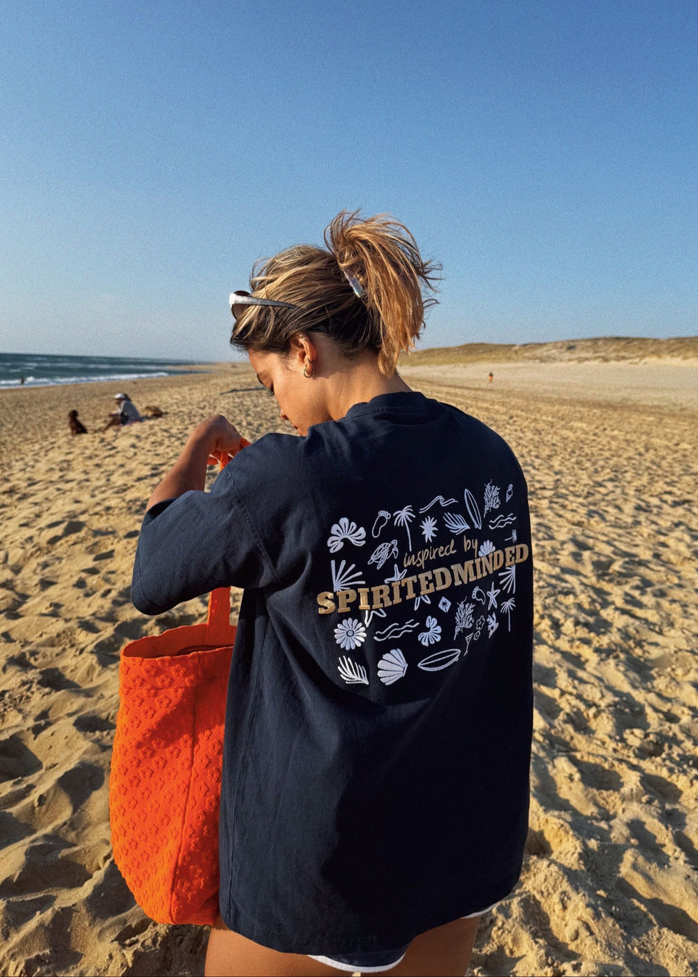 T-SHIRT BRODÉ OVERSIZE SOLSTICE FLOW - BLEU