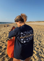 T-SHIRT BRODÉ OVERSIZE SOLSTICE FLOW - BLEU