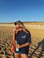 T-SHIRT BRODÉ OVERSIZE SOLSTICE FLOW - BLEU