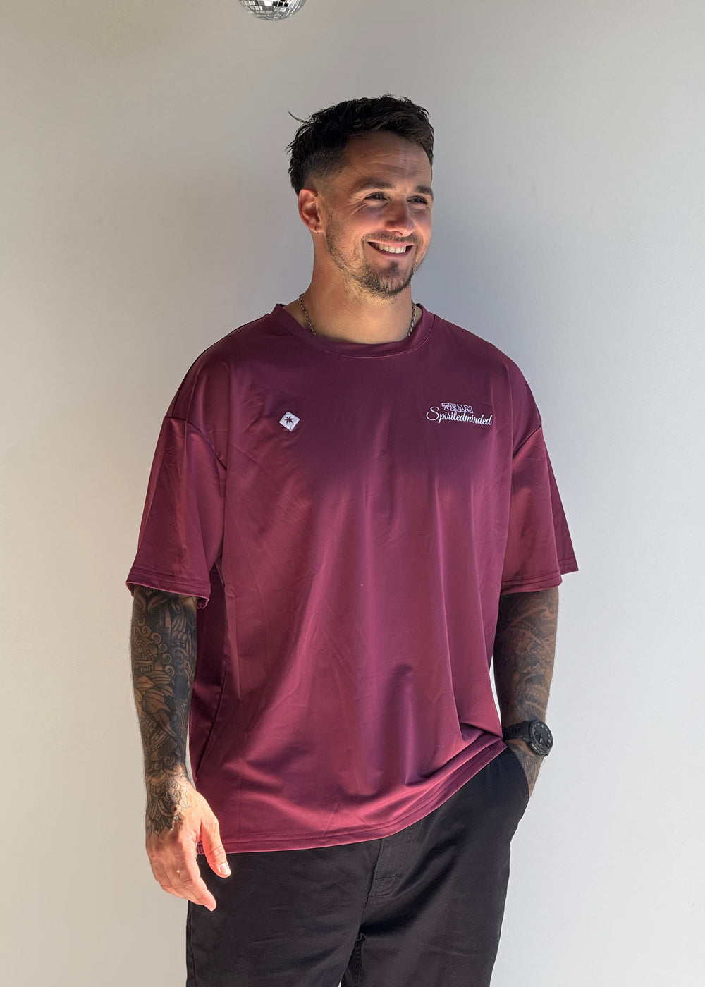 T-SHIRT OVERSIZE TRAINING - BORDEAUX
