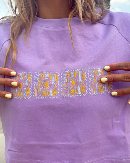 CROP TOP BRODÉ OVERSIZE SOLSTICE FLOW - VIOLET