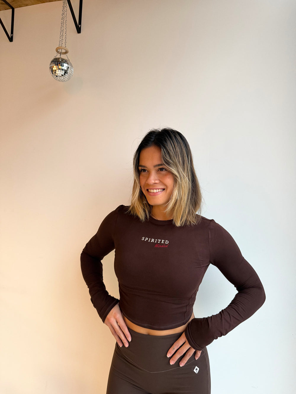 TOP MANCHES LONGUES "ESSENTIEL" - MARRON