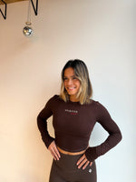 TOP MANCHES LONGUES "ESSENTIEL" - MARRON