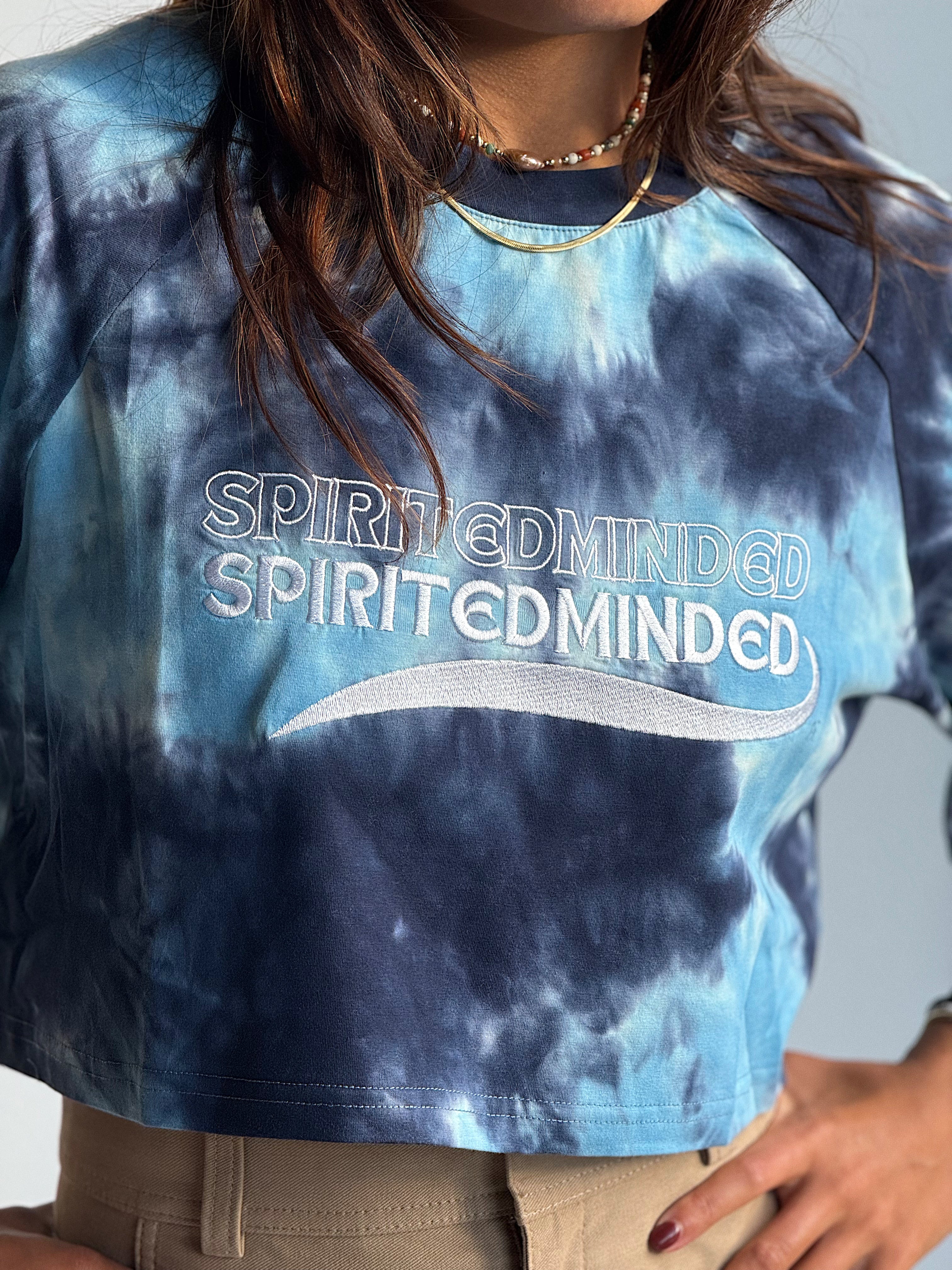 CROP TOP TIE & DYE SOLSTICE FLOW - BLEU